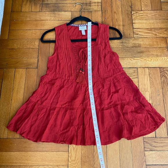 Knox Rose Women's Tank Top in a red embroidered and tassels - XS - Picture 7 of 9